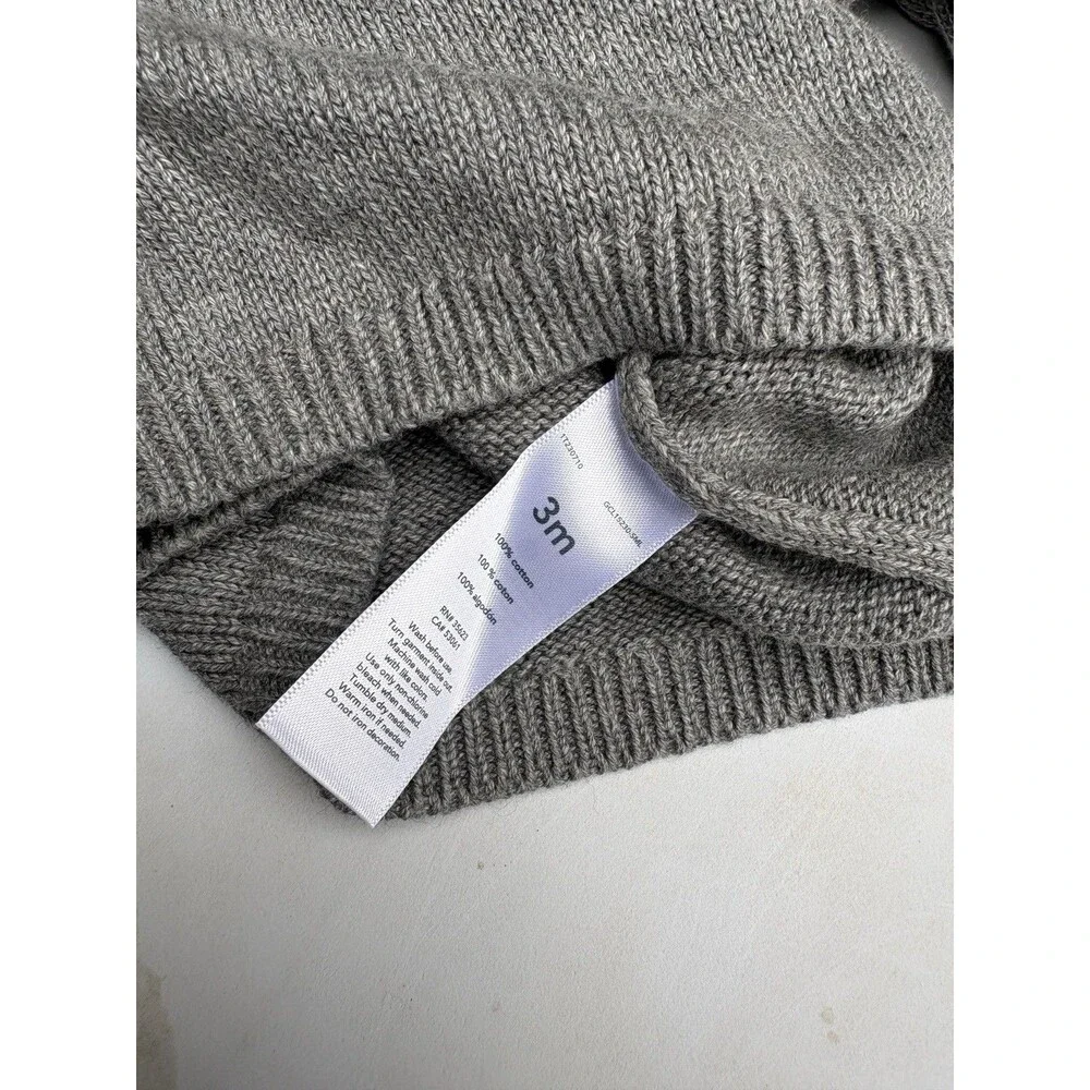 Carter’s Unisex Baby Knit Teddy Bear Sweater and Pants Set - Gray 3 Months NWT